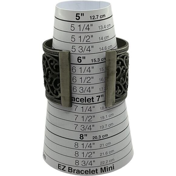 Antique Silver-Tone Cuff Bracelet With Intricate Swirl Design - Picture 3 of 5